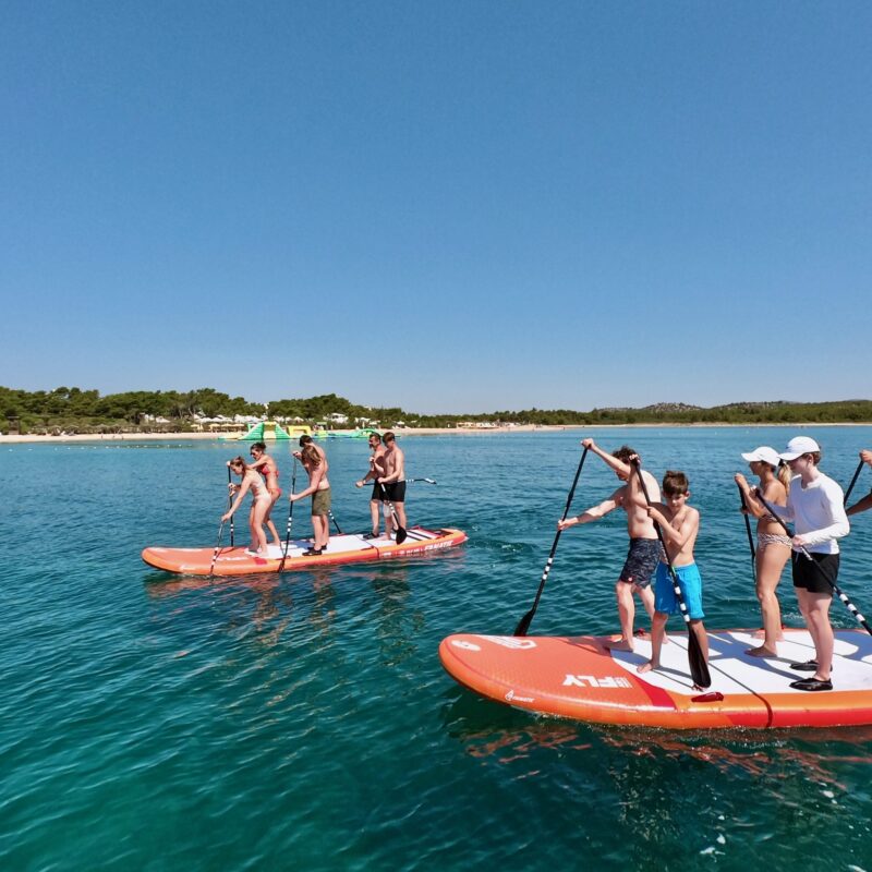 Giant SUP boards for group fun at Windrose water sports centre Amadria park Šibenik Croatia