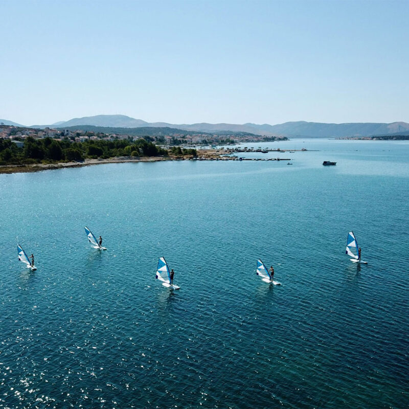 First steps in windsurfing at Windrose water sports centre Amadria park Šibenik Croatia